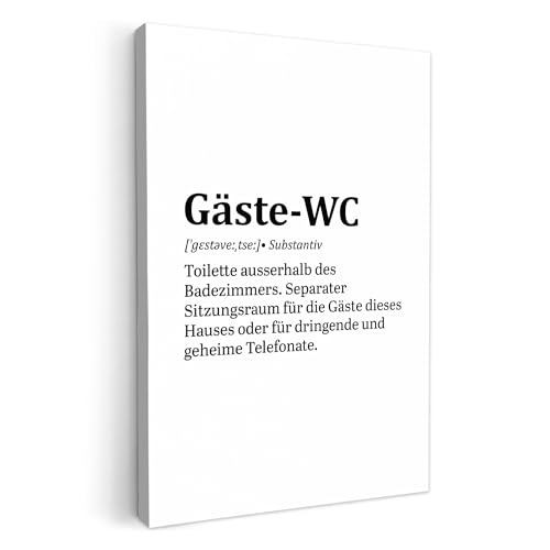 MuchoWow© Leinwandbilder 40x60 cm Wall Art Decoration Bilder für die Wand Badezimmer WC Toilette Deko Canvas Painting Wanddekoration Zitat - Definition - Klopapier - Weiß von MuchoWow
