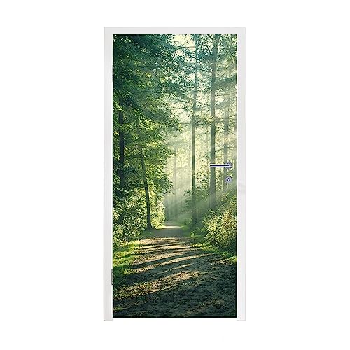 MuchoWow© Türtapete Selbstklebend Türposter Garten Tür Tapeten Wald - Weg - Sonne - Bäume - Grün - Natur - 75x205 cm von MuchoWow