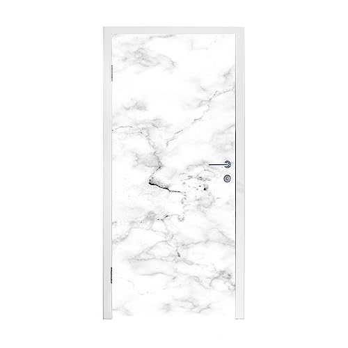 MuchoWow© Türtapete Türaufkleber Selbstklebende Tapete Tür Deko Marmor - Weiß - Grau - 90x205 cm von MuchoWow