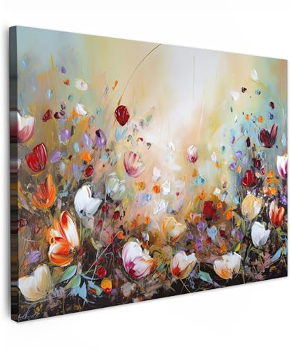 MuchoWow© Wandbilder 40x30 cm Wohnzimmer Wanddeko Schlafzimmer Zimmerdeko Fotowand Zimmer Deko Wand Dekoration Wall Art Kunstdruck - Öl - Blumen - Bunt - Natur von MuchoWow