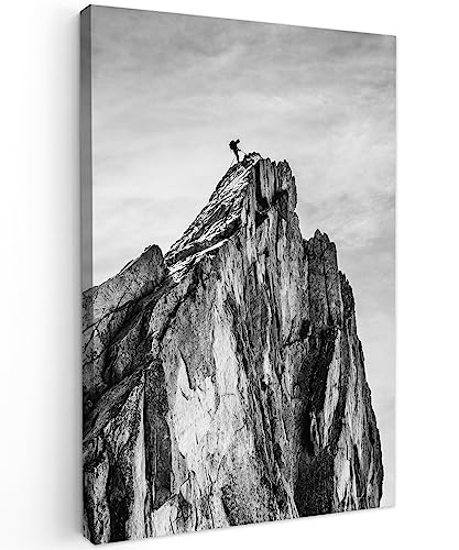 MuchoWow© Wandbilder 40x60 cm Schlafzimmer Home Deko Wohnung Bild Wohnzimmer Fotoleinwand Wand Bilder Leinwand Wall Decor Schwarzweiss - Weiss - Berg - Natur - Schwarz und Weiß von MuchoWow