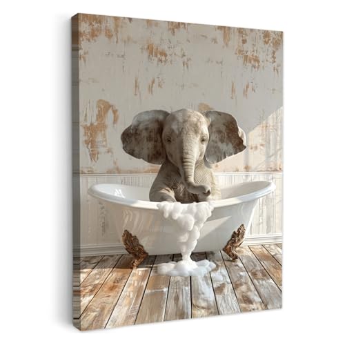 MuchoWow© Wandbilder 50x70 cm Badezimmer WC Toilette Home Deko Wohnung Bild Fotoleinwand Wand Bilder Leinwand Wall Decor Giraffe - Vintage - Schwarz und weiß - Badewanne - Tiere von MuchoWow