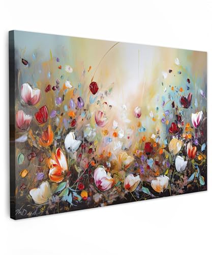 MuchoWow© Wandbilder 60x40 cm Wohnzimmer Wanddeko Schlafzimmer Zimmerdeko Fotowand Zimmer Deko Wand Dekoration Wall Art Kunstdruck - Öl - Blumen - Bunt - Natur von MuchoWow