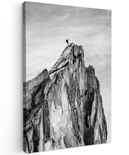 MuchoWow© Wandbilder 60x90 cm Schlafzimmer Home Deko Wohnung Bild Wohnzimmer Fotoleinwand Wand Bilder Leinwand Wall Decor Schwarzweiss - Weiss - Berg - Natur - Schwarz und Weiß von MuchoWow