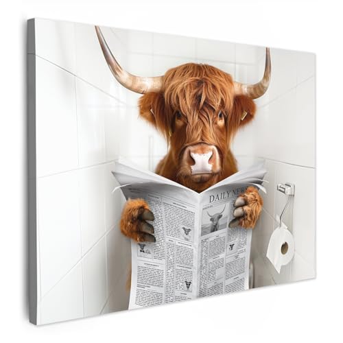 MuchoWow© Wandbilder 80x60 cm Schlafzimmer Home Deko Wohnung Bild Badezimmer WC Toilette Fotoleinwand Wand Bilder Leinwand Wall Decor Vintage - Elefant - Badewanne - Schaumstoff - Wildlife von MuchoWow
