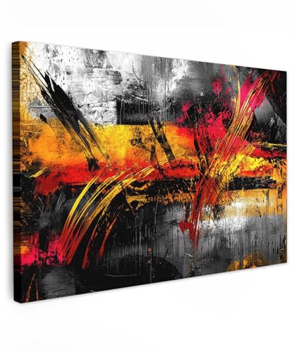 MuchoWow© Wandbilder 90x60 cm Schlafzimmer Home Deko Wohnung Bild Wohnzimmer Fotoleinwand Wand Bilder Leinwand Wall Decor Kunst - Schwarz - Abstrakt von MuchoWow