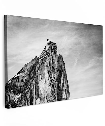 MuchoWow© Wandbilder Groß 120x80 cm XXL Schlafzimmer Home Deko Wohnung Bild Wohnzimmer Fotoleinwand Wand Bilder Leinwand Wall Decor Schwarzweiss - Weiss - Berg - Natur - Schwarz und Weiß von MuchoWow