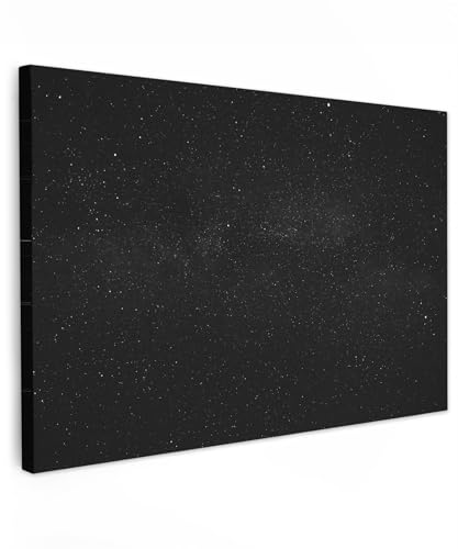 MuchoWow© Wandbilder Groß 120x80 cm XXL Schlafzimmer Home Deko Wohnung Bild Wohnzimmer Fotoleinwand Wand Bilder Schwarze Leinwand Wall Decor Wanddeko Schwarz - Sternenhimmel - Himmel von MuchoWow