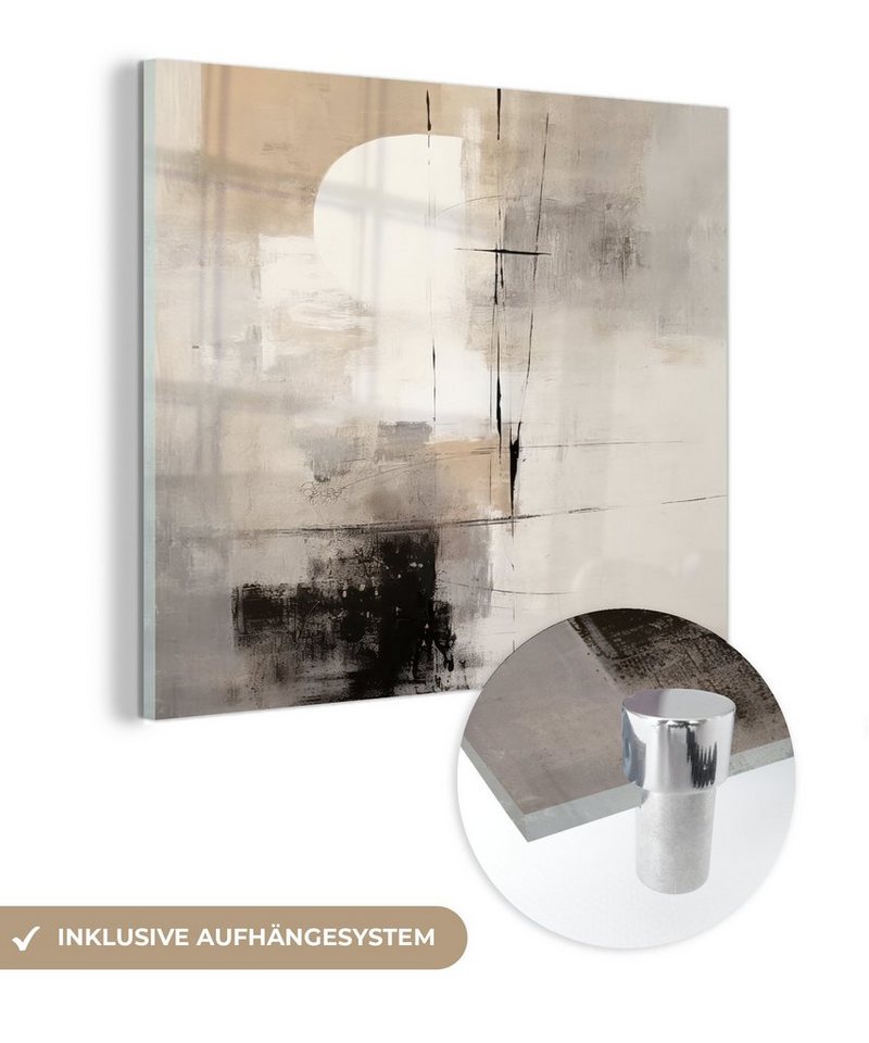 MuchoWow Acrylglasbild Abstrakt - Kunst - Grau, Inkl. Aufhängung, Bilder auf Glas Wandbild, Wanddeko Wohnzimmer Badezimmer, 20x20 cm MuchoWow Acrylglasbild Abstrakt - Kunst - Grau, Inkl. Aufhängung, Bilder auf Glas Wandbild, Wanddeko Wohnzimmer Badezimmer, 20x20 cm von MuchoWow