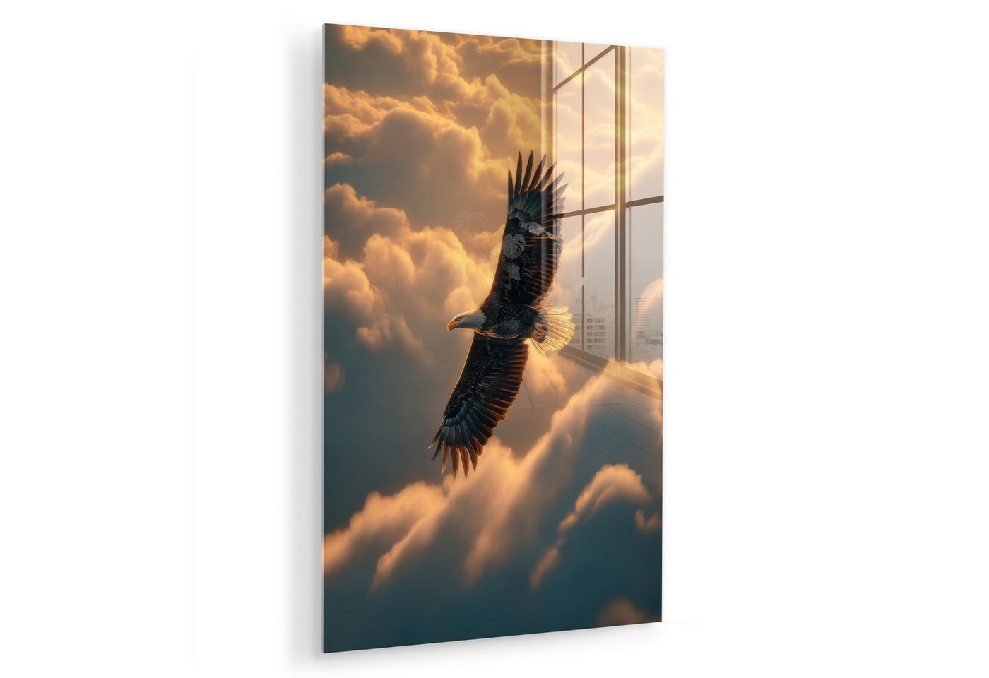 MuchoWow Acrylglasbild Adler - Wolken - Sonne, Inkl. Aufhängung, Dekorative Bild für Küche & Wohnzimmer auf Glas, 20x30 cm MuchoWow Acrylglasbild Adler - Wolken - Sonne, Inkl. Aufhängung, Dekorative Bild für Küche & Wohnzimmer auf Glas, 20x30 cm von MuchoWow
