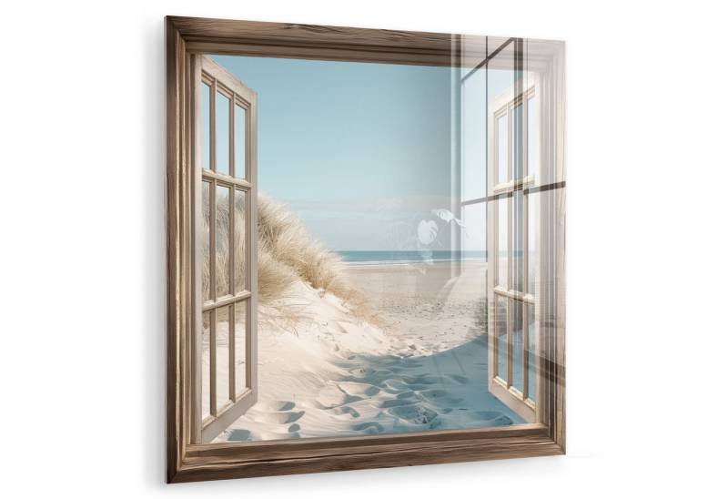 MuchoWow Acrylglasbild Aussicht - Hochgras - Dünen - Meer - Landschaft, Inkl. Aufhängung, Bilder auf Glas Wandbild, Wanddeko Wohnzimmer Badezimmer, 20x20 cm MuchoWow Acrylglasbild Aussicht - Hochgras - Dünen - Meer - Landschaft, Inkl. Aufhängung, Bilder auf Glas Wandbild, Wanddeko Wohnzimmer Badezimmer, 20x20 cm von MuchoWow