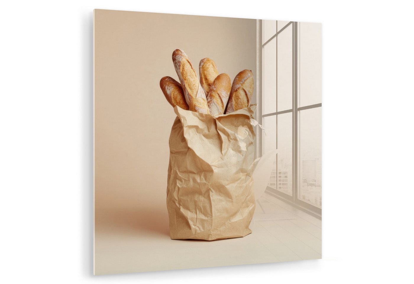 MuchoWow Acrylglasbild Baguette - Brot - Baguette - Beige, Inkl. Aufhängung, Bilder auf Glas Wandbild, Wanddeko Wohnzimmer Badezimmer, 20x20 cm MuchoWow Acrylglasbild Baguette - Brot - Baguette - Beige, Inkl. Aufhängung, Bilder auf Glas Wandbild, Wanddeko Wohnzimmer Badezimmer, 20x20 cm von MuchoWow