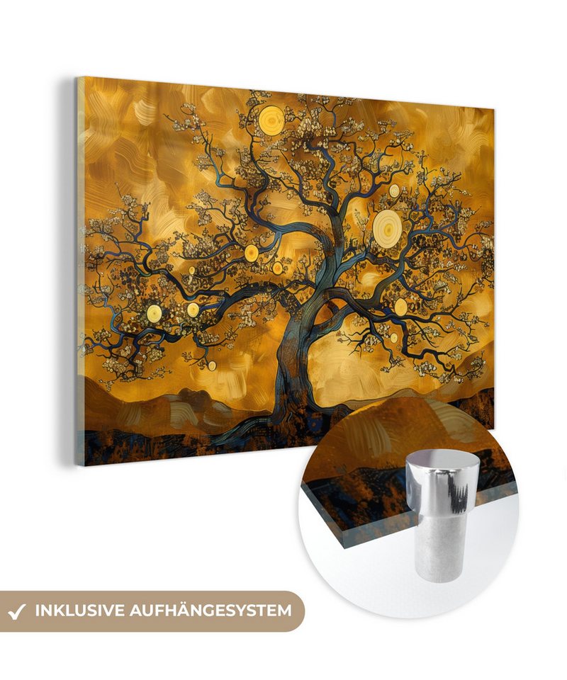 MuchoWow Acrylglasbild Baum - Baum des Lebens - Abstrakt - Gold, Inkl. Aufhängung, Glasbilder Wohnzimmer, Schlafzimmer, Flur & Esszimmer, 30x20 cm MuchoWow Acrylglasbild Baum - Baum des Lebens - Abstrakt - Gold, Inkl. Aufhängung, Glasbilder Wohnzimmer, Schlafzimmer, Flur & Esszimmer, 30x20 cm von MuchoWow