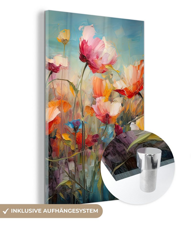 MuchoWow Acrylglasbild Blumen - Aquarell - Kunst - Botanisch - Natur, Inkl. Aufhängung, Dekorative Bild für Küche & Wohnzimmer auf Glas, 20x30 cm MuchoWow Acrylglasbild Blumen - Aquarell - Kunst - Botanisch - Natur, Inkl. Aufhängung, Dekorative Bild für Küche & Wohnzimmer auf Glas, 20x30 cm von MuchoWow