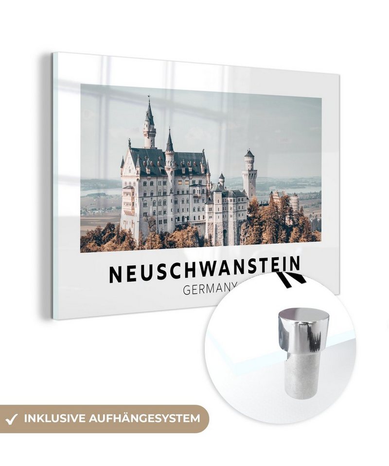 MuchoWow Acrylglasbild Deutschland - Schloss - Architektur, (1 St), Glasbilder - Bilder auf Glas Wandbild - Foto auf Glas - Wanddekoration von MuchoWow