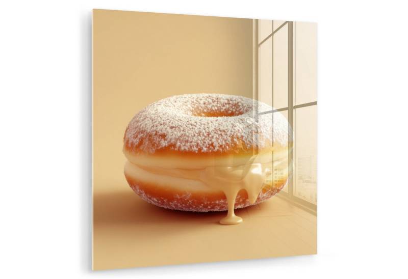 MuchoWow Acrylglasbild Donut - Cremig - Puderzucker - Beige, Inkl. Aufhängung, Bilder auf Glas Wandbild, Wanddeko Wohnzimmer Badezimmer, 20x20 cm MuchoWow Acrylglasbild Donut - Cremig - Puderzucker - Beige, Inkl. Aufhängung, Bilder auf Glas Wandbild, Wanddeko Wohnzimmer Badezimmer, 20x20 cm von MuchoWow