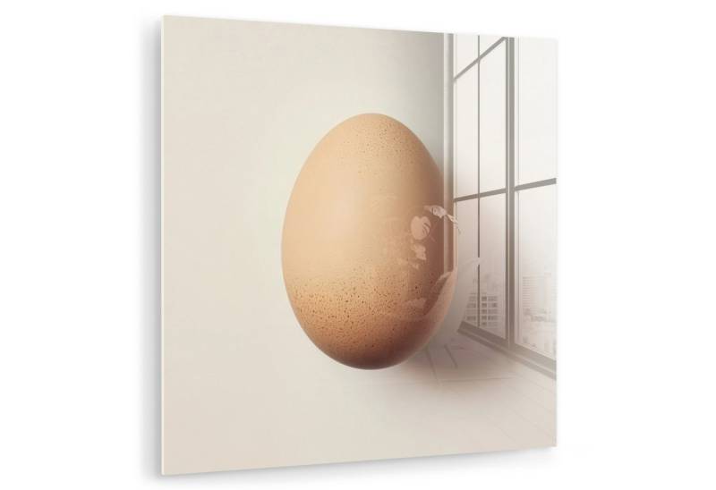 MuchoWow Acrylglasbild Ei - Beige - Oval - Oval, Inkl. Aufhängung, Bilder auf Glas Wandbild, Wanddeko Wohnzimmer Badezimmer, 20x20 cm MuchoWow Acrylglasbild Ei - Beige - Oval - Oval, Inkl. Aufhängung, Bilder auf Glas Wandbild, Wanddeko Wohnzimmer Badezimmer, 20x20 cm von MuchoWow