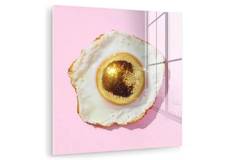 MuchoWow Acrylglasbild Ei - Disco - Frühstück - Glitzer, Inkl. Aufhängung, Bilder auf Glas Wandbild, Wanddeko Wohnzimmer Badezimmer, 20x20 cm MuchoWow Acrylglasbild Ei - Disco - Frühstück - Glitzer, Inkl. Aufhängung, Bilder auf Glas Wandbild, Wanddeko Wohnzimmer Badezimmer, 20x20 cm von MuchoWow