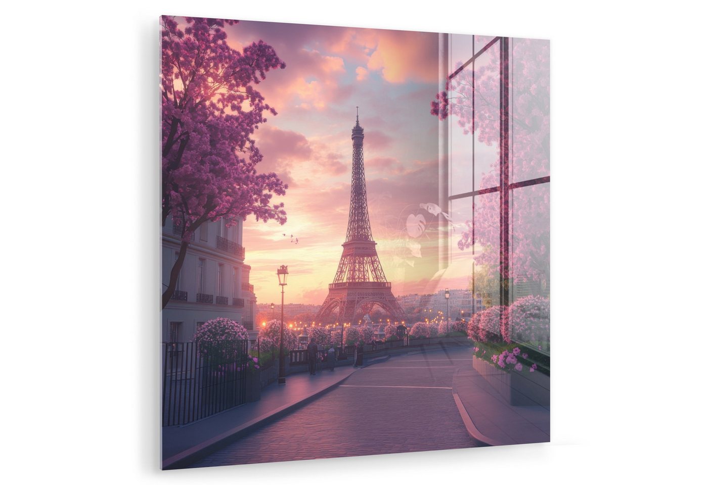 MuchoWow Acrylglasbild Eiffelturm - Paris - Rosa, Inkl. Aufhängung, Bilder auf Glas Wandbild, Wanddeko Wohnzimmer Badezimmer, 20x20 cm MuchoWow Acrylglasbild Eiffelturm - Paris - Rosa, Inkl. Aufhängung, Bilder auf Glas Wandbild, Wanddeko Wohnzimmer Badezimmer, 20x20 cm von MuchoWow