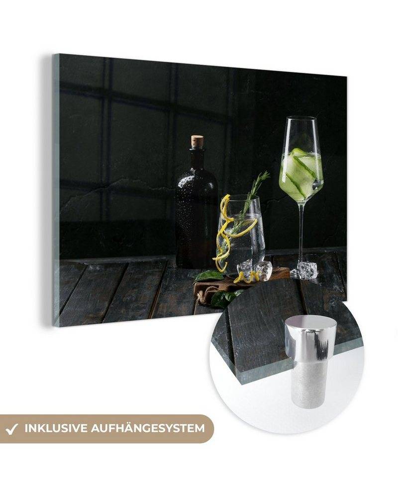 MuchoWow Acrylglasbild Getränk - Weinglas - Obst, (1 St), Acrylglasbilder Wohnzimmer & Schlafzimmer, 30x20 cm von MuchoWow