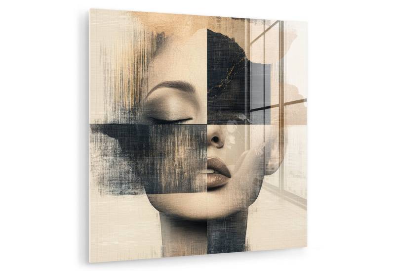 MuchoWow Acrylglasbild Gold - Frau - Rechtecke, Inkl. Aufhängung, Bilder auf Glas Wandbild, Wanddeko Wohnzimmer Badezimmer, 20x20 cm MuchoWow Acrylglasbild Gold - Frau - Rechtecke, Inkl. Aufhängung, Bilder auf Glas Wandbild, Wanddeko Wohnzimmer Badezimmer, 20x20 cm von MuchoWow