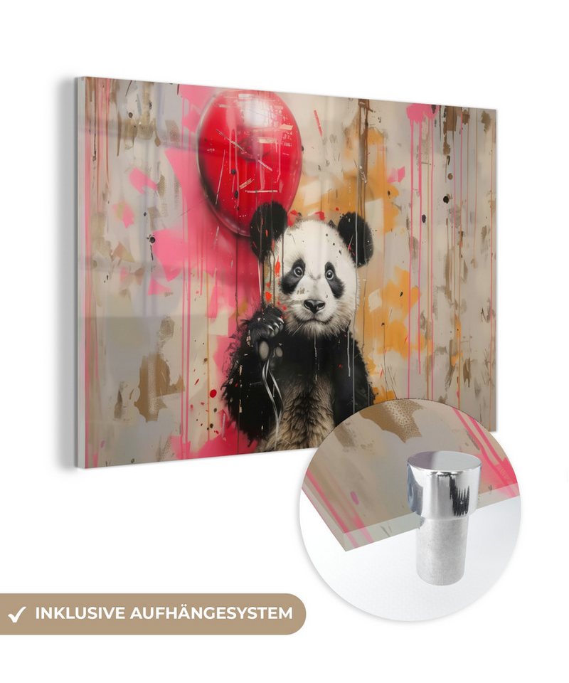 MuchoWow Acrylglasbild Graffiti - Panda - Luftballon - Straßenkunst - Tier, Inkl. Aufhängung, Glasbilder Wohnzimmer, Schlafzimmer, Flur & Esszimmer, 30x20 cm MuchoWow Acrylglasbild Graffiti - Panda - Luftballon - Straßenkunst - Tier, Inkl. Aufhängung, Glasbilder Wohnzimmer, Schlafzimmer, Flur & Esszimmer, 30x20 cm von MuchoWow