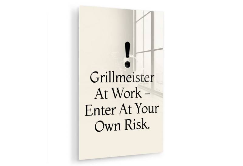 MuchoWow Acrylglasbild Grill - Ausrufezeichen - Schwarz - Text, Inkl. Aufhängung, Dekorative Bild für Küche & Wohnzimmer auf Glas, 20x30 cm von MuchoWow