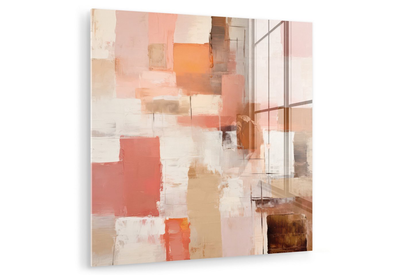 MuchoWow Acrylglasbild Kunst - Rosa - Abstrakt, Inkl. Aufhängung, Bilder auf Glas Wandbild, Wanddeko Wohnzimmer Badezimmer, 20x20 cm MuchoWow Acrylglasbild Kunst - Rosa - Abstrakt, Inkl. Aufhängung, Bilder auf Glas Wandbild, Wanddeko Wohnzimmer Badezimmer, 20x20 cm von MuchoWow