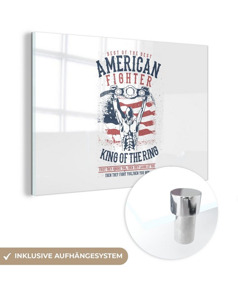 MuchoWow Acrylglasbild Mancave - Boxen - Amerika - Altmodisch, (1 St), Glasbilder - Bilder auf Glas Wandbild - Foto auf Glas - Wanddekoration von MuchoWow