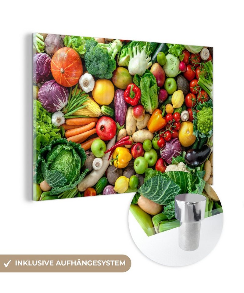 MuchoWow Acrylglasbild Obst - Gemüse - Apfel, Inkl. Aufhängung, Glasbilder Wohnzimmer, Schlafzimmer, Flur & Esszimmer, 30x20 cm von MuchoWow
