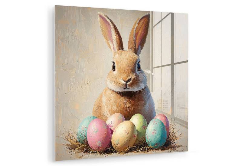 MuchoWow Acrylglasbild Osterhase - Pastell - Eier, Inkl. Aufhängung, Bilder auf Glas Wandbild, Wanddeko Wohnzimmer Badezimmer, 20x20 cm MuchoWow Acrylglasbild Osterhase - Pastell - Eier, Inkl. Aufhängung, Bilder auf Glas Wandbild, Wanddeko Wohnzimmer Badezimmer, 20x20 cm von MuchoWow
