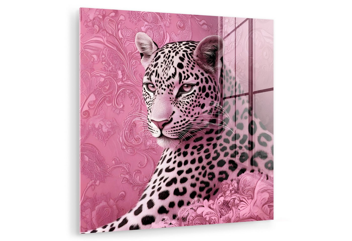 MuchoWow Acrylglasbild Panther - Deluxe - Rosa, Inkl. Aufhängung, Bilder auf Glas Wandbild, Wanddeko Wohnzimmer Badezimmer, 20x20 cm MuchoWow Acrylglasbild Panther - Deluxe - Rosa, Inkl. Aufhängung, Bilder auf Glas Wandbild, Wanddeko Wohnzimmer Badezimmer, 20x20 cm von MuchoWow