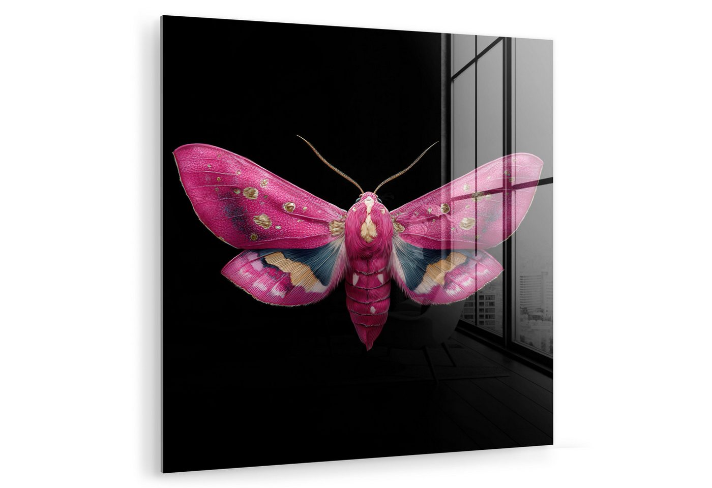 MuchoWow Acrylglasbild Schmetterling - Rosa - Motte, Inkl. Aufhängung, Bilder auf Glas Wandbild, Wanddeko Wohnzimmer Badezimmer, 20x20 cm MuchoWow Acrylglasbild Schmetterling - Rosa - Motte, Inkl. Aufhängung, Bilder auf Glas Wandbild, Wanddeko Wohnzimmer Badezimmer, 20x20 cm von MuchoWow