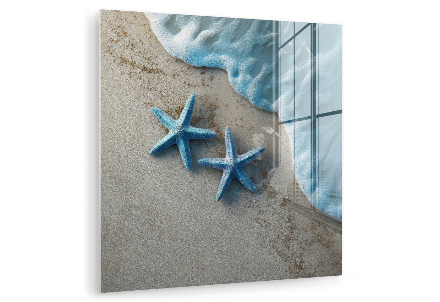 MuchoWow Acrylglasbild Seestern - Sand - Meer - Blau, Inkl. Aufhängung, Bilder auf Glas Wandbild, Wanddeko Wohnzimmer Badezimmer, 20x20 cm MuchoWow Acrylglasbild Seestern - Sand - Meer - Blau, Inkl. Aufhängung, Bilder auf Glas Wandbild, Wanddeko Wohnzimmer Badezimmer, 20x20 cm von MuchoWow