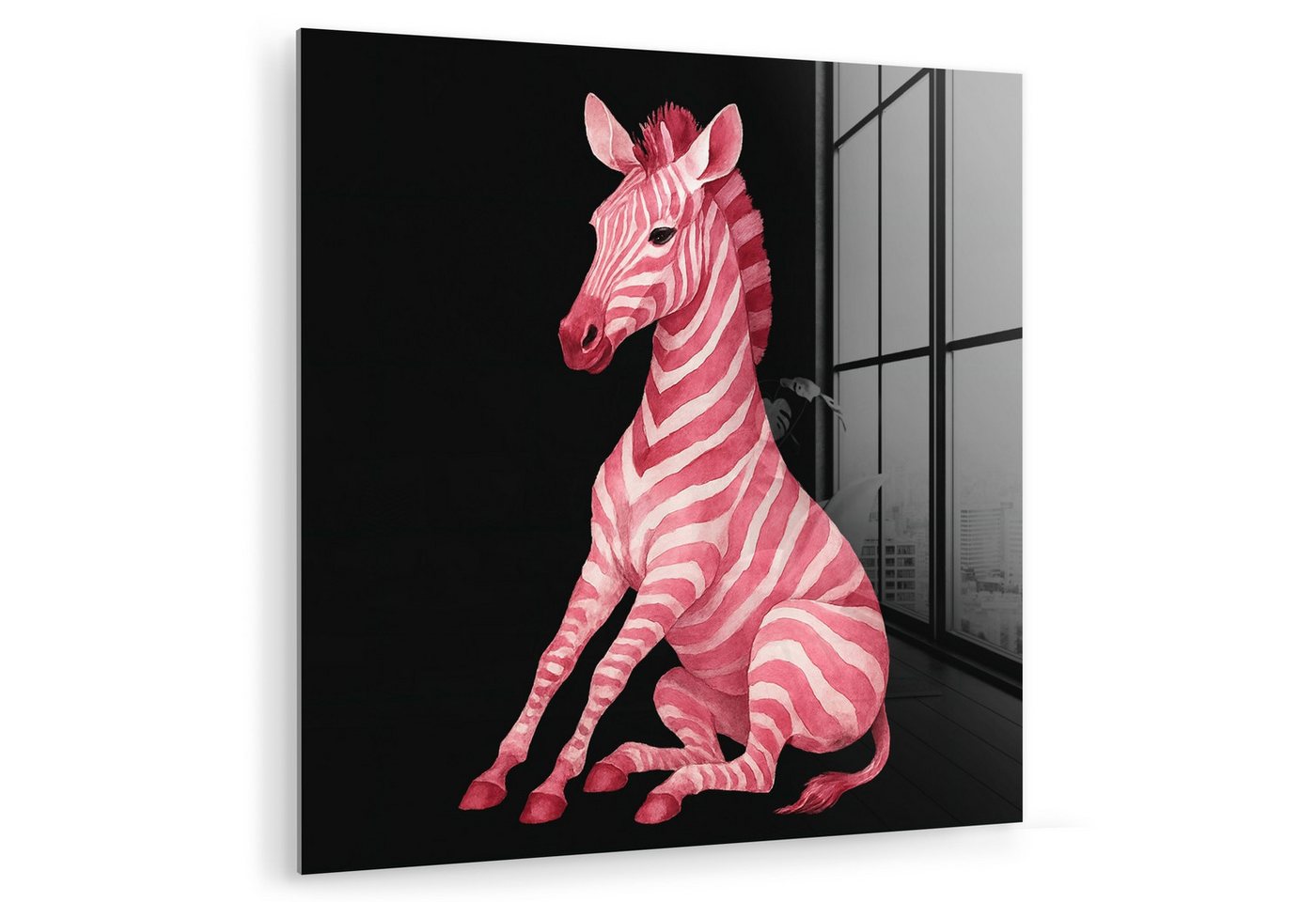 MuchoWow Acrylglasbild Zebra - Rosa - Gestreift, Inkl. Aufhängung, Bilder auf Glas Wandbild, Wanddeko Wohnzimmer Badezimmer, 20x20 cm MuchoWow Acrylglasbild Zebra - Rosa - Gestreift, Inkl. Aufhängung, Bilder auf Glas Wandbild, Wanddeko Wohnzimmer Badezimmer, 20x20 cm von MuchoWow