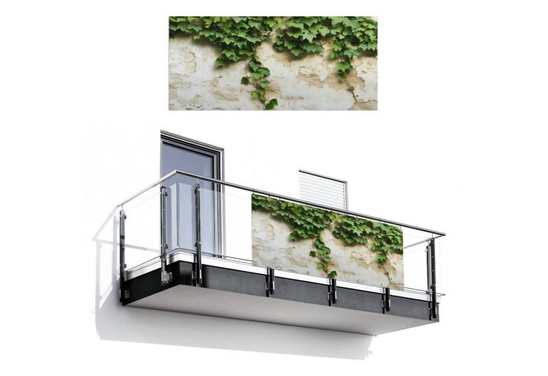 MuchoWow Balkonsichtschutz Efeu - Wand - Grün (1-St) Balkon Sichtschutz 90x200, Windschutz für Zaun PVC, 200x90 cm von MuchoWow