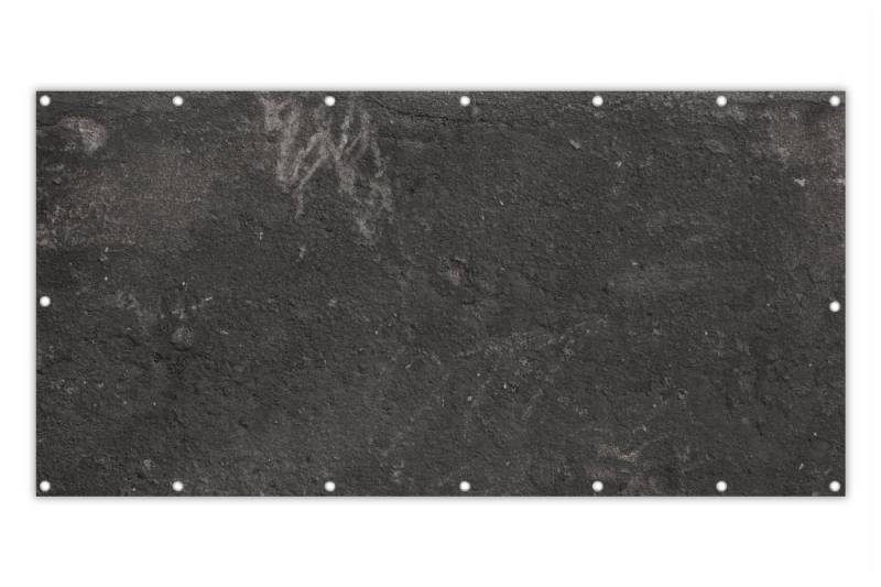 MuchoWow Balkonsichtschutz Beton - Wand - Schwarz - Vintage - Industriell (1-St) Balkon Sichtschutz 90x200, Windschutz für Zaun PVC, 200x90 cm von MuchoWow