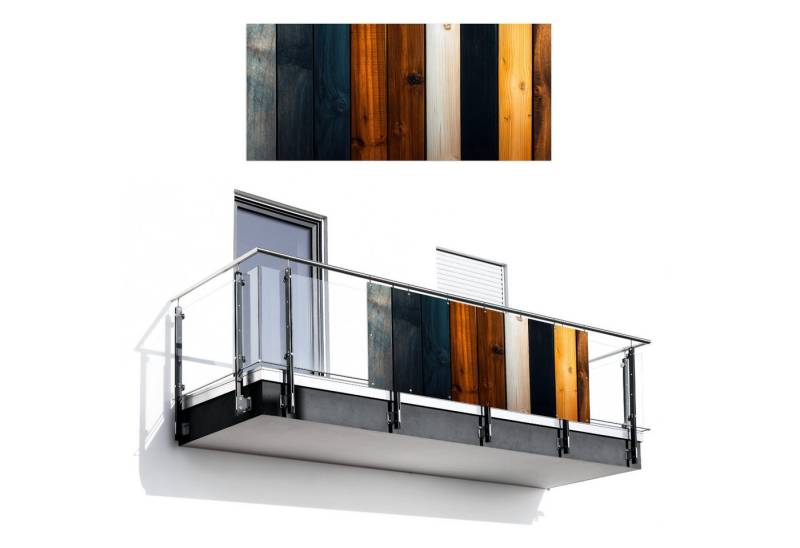 MuchoWow Balkonsichtschutz Holz - Regale - Dunkel - Warm (1-St) Balkon Sichtschutz 90x200, Windschutz für Zaun PVC, 200x90 cm von MuchoWow