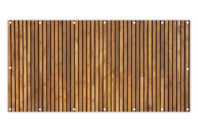 MuchoWow Balkonsichtschutz Latte - Wand - Latte - Holz (1-St) Balkon Sichtschutz 90x200, Windschutz für Zaun PVC, 200x90 cm von MuchoWow