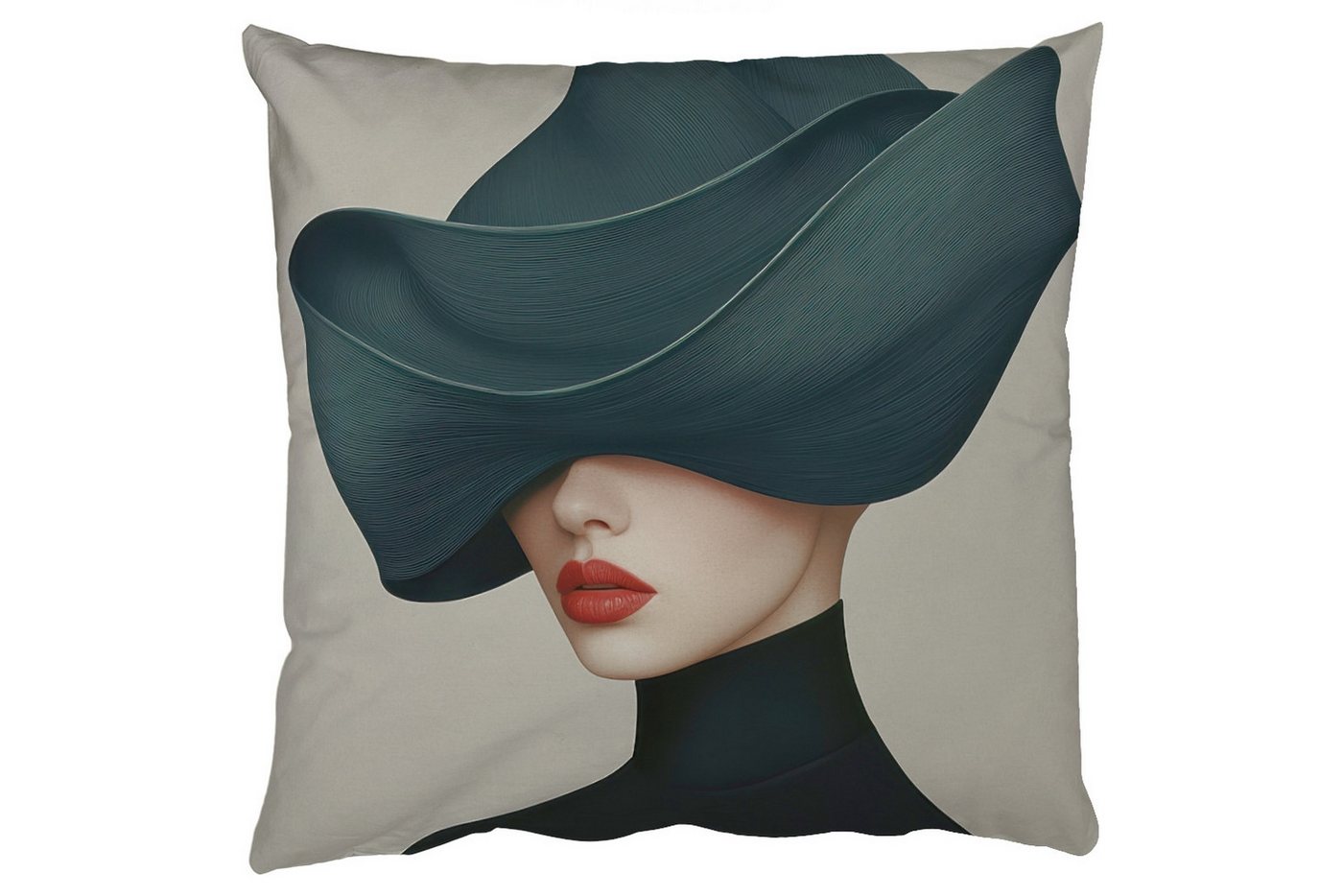 MuchoWow Dekokissen Frau - Grün - Hut, Zierkissen mit Füllung für Wohnzimmer, Sofakissen, 40x40 cm MuchoWow Dekokissen Frau - Grün - Hut, Zierkissen mit Füllung für Wohnzimmer, Sofakissen, 40x40 cm von MuchoWow