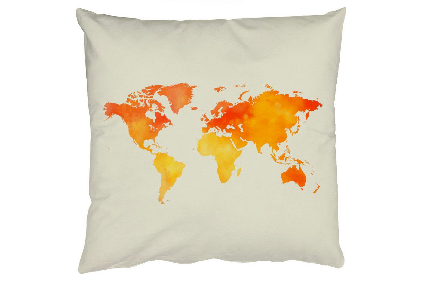 MuchoWow Dekokissen Weltkarte - Orange - Farbenfroh, Zierkissen mit Füllung für Wohnzimmer, Sofakissen, 40x40 cm MuchoWow Dekokissen Weltkarte - Orange - Farbenfroh, Zierkissen mit Füllung für Wohnzimmer, Sofakissen, 40x40 cm von MuchoWow