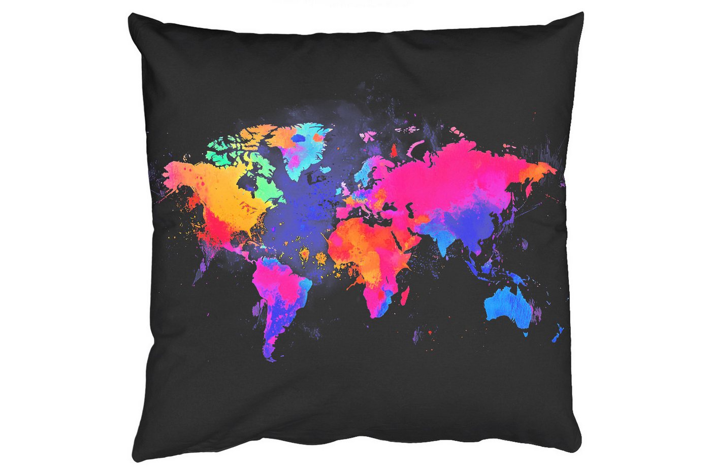 MuchoWow Dekokissen Weltkarte - Bunt - Graffiti, Zierkissen mit Füllung für Wohnzimmer, Sofakissen, 40x40 cm MuchoWow Dekokissen Weltkarte - Bunt - Graffiti, Zierkissen mit Füllung für Wohnzimmer, Sofakissen, 40x40 cm von MuchoWow