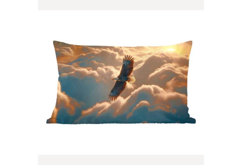 MuchoWow Dekokissen Adler - Wolken - Sonne, Dekoration, Zierkissen, Kissen mit Füllung, 50x30 cm von MuchoWow