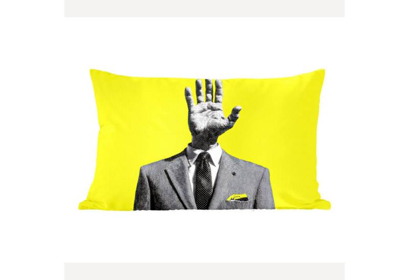 MuchoWow Dekokissen Anzug - Hand - Gelb, Dekoration, Zierkissen, Kissen mit Füllung, 50x30 cm MuchoWow Dekokissen Anzug - Hand - Gelb, Dekoration, Zierkissen, Kissen mit Füllung, 50x30 cm von MuchoWow
