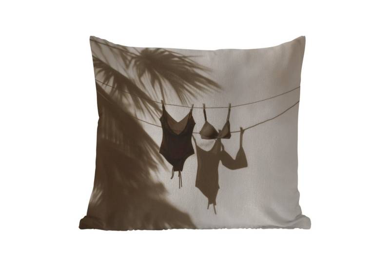 MuchoWow Dekokissen Bademode - Palmen - Schatten - Tropisch, Kissenbezüge, Kissenhülle, Kissen, Outdoor, 40x40 cm von MuchoWow