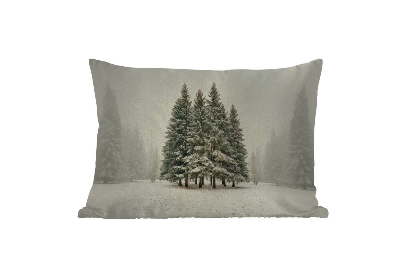 MuchoWow Dekokissen Bäume - Schnee - Weiß, Outdoor-Dekorationskissen, Kissen, Kissenbezug, 50x30 cm MuchoWow Dekokissen Bäume - Schnee - Weiß, Outdoor-Dekorationskissen, Kissen, Kissenbezug, 50x30 cm von MuchoWow