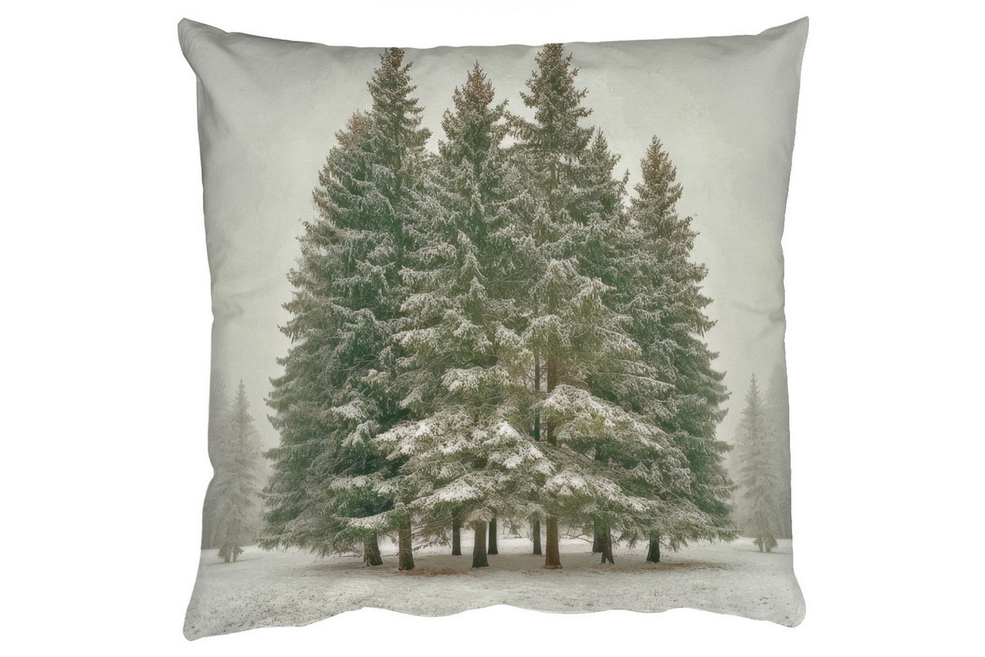 MuchoWow Dekokissen Bäume - Schnee - Weiß, Zierkissen mit Füllung für Wohnzimmer, Sofakissen, 40x40 cm MuchoWow Dekokissen Bäume - Schnee - Weiß, Zierkissen mit Füllung für Wohnzimmer, Sofakissen, 40x40 cm von MuchoWow