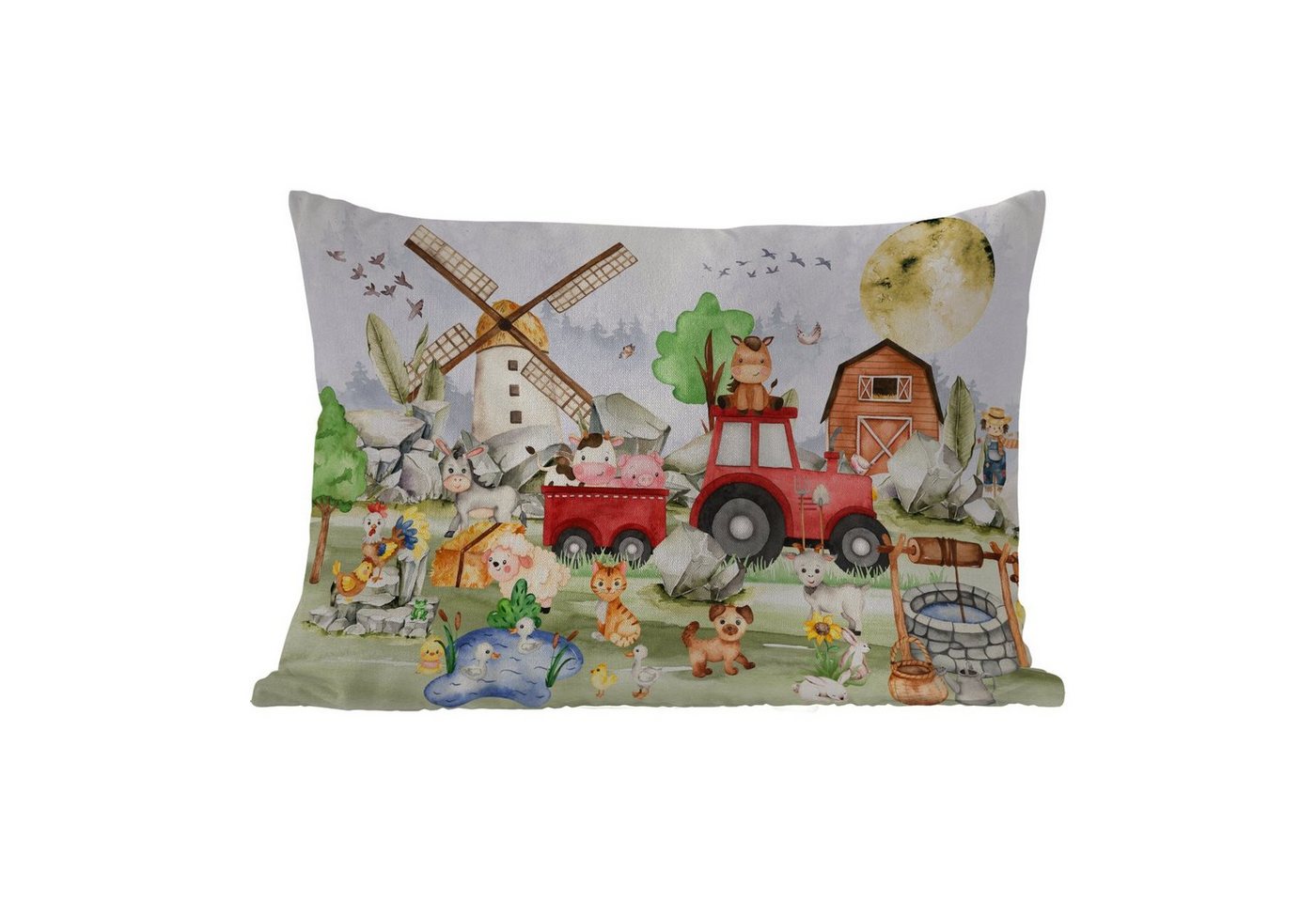 MuchoWow Dekokissen Bauernhof - Traktor - Kinder - Tiere, Kissenbezüge, Kissenhülle, Kissen, Outdoor, 40x40 cm MuchoWow Dekokissen Bauernhof - Traktor - Kinder - Tiere, Kissenbezüge, Kissenhülle, Kissen, Outdoor, 40x40 cm von MuchoWow