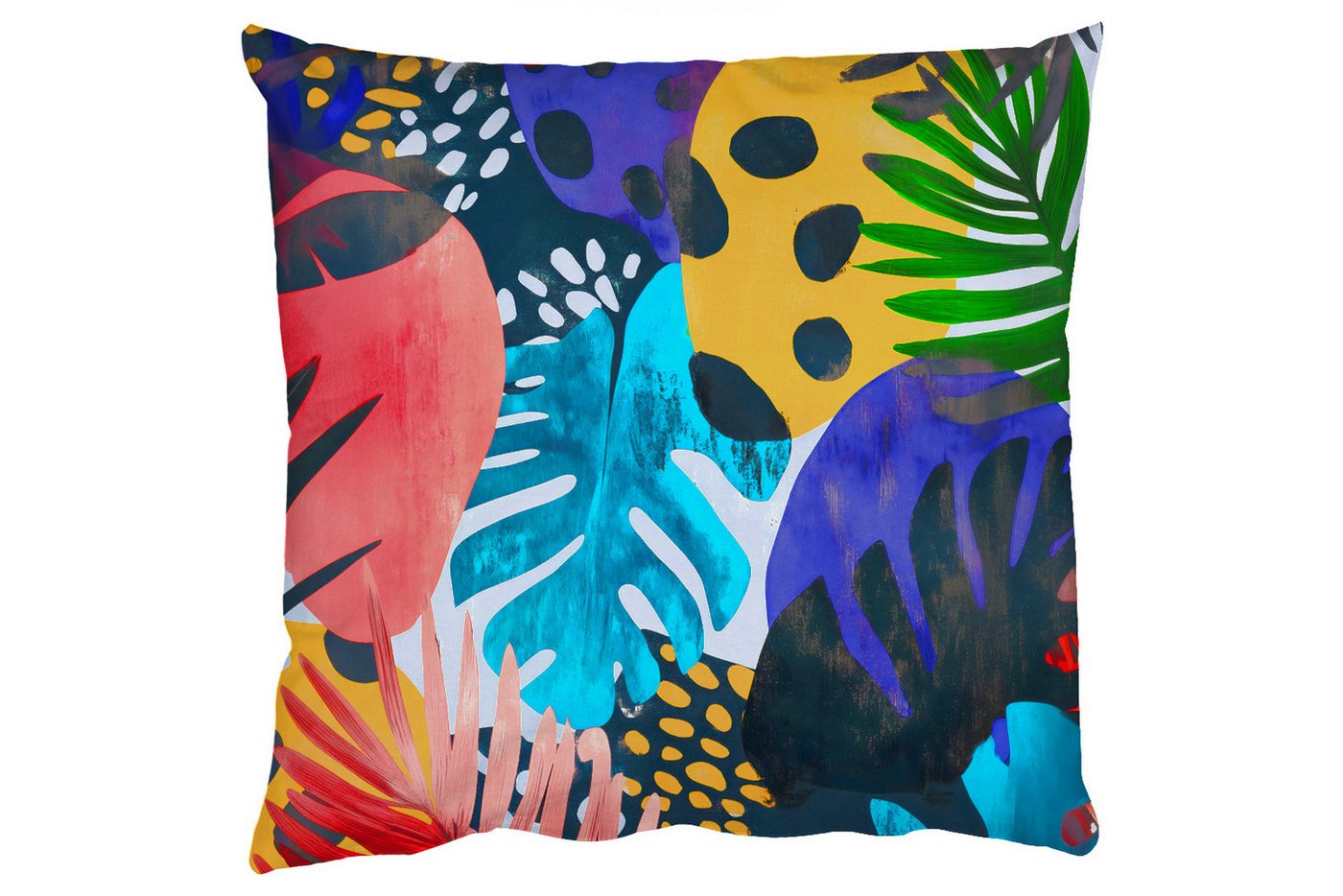 MuchoWow Dekokissen Blätter - Formen - Abstrakt - Farbenfroh, Zierkissen mit Füllung für Wohnzimmer, Sofakissen, 40x40 cm MuchoWow Dekokissen Blätter - Formen - Abstrakt - Farbenfroh, Zierkissen mit Füllung für Wohnzimmer, Sofakissen, 40x40 cm von MuchoWow