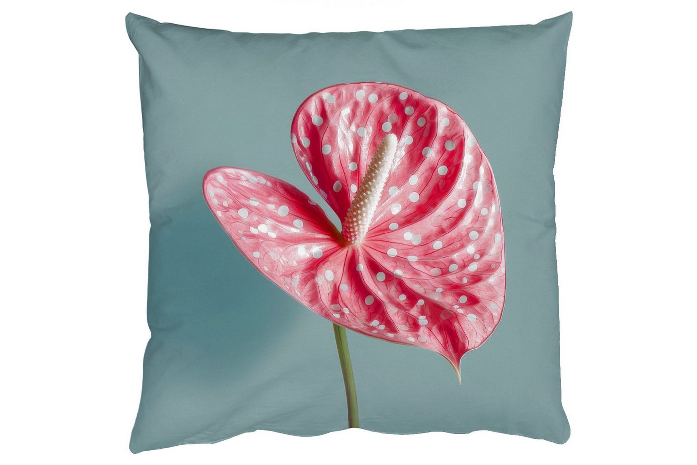 MuchoWow Dekokissen Blatt - Anthurie - Punkte - Rosa, Zierkissen mit Füllung für Wohnzimmer, Sofakissen, 40x40 cm MuchoWow Dekokissen Blatt - Anthurie - Punkte - Rosa, Zierkissen mit Füllung für Wohnzimmer, Sofakissen, 40x40 cm von MuchoWow